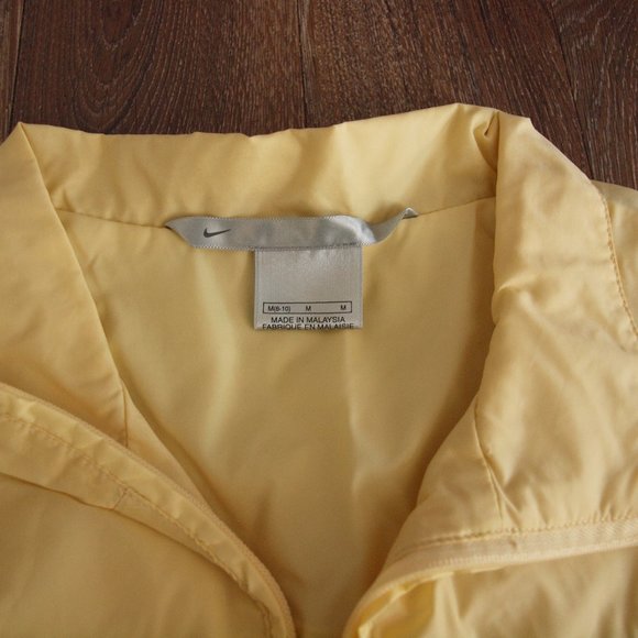 Nike Coat Women's Medium Yellow Windbreaker Vintage Full Zip Light Weight - Picture 10 of 11